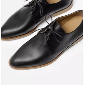Everlane The Modern Oxford Lace Up Loafer Black Italian Leather Flats - 8.5M